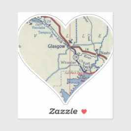 kaart Glasgow Montana Sticker