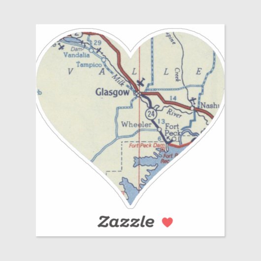  kaart Glasgow Montana Sticker (Vel)