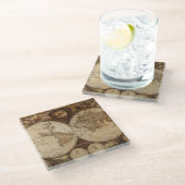  kaart glazen onderzetter (Schuin)