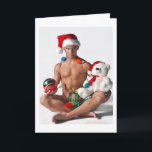 Kaart Glitter Pride Gay Kerstmis Hunk Holiday<br><div class="desc">De beste wensen voor een geweldige vakantie,  met trots.</div>