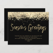 KAART Glitter Seizoensgroeten BUDGET Gold Glitter (Voorkant / Achterkant)