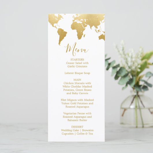 Kaart Globetrotter Glam Wedding Menu (Staand voorkant)