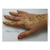 Kaart Gold Mehndi Hand (Voorkant Horizontaal)