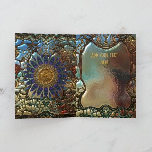 Kaart Gold Metal Art Nouveau Beste wensen verjaard (Binnen)