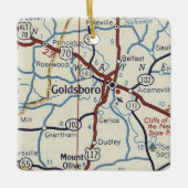  kaart Goldsboro NC Keramisch Ornament (Voorkant)