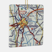  kaart Greenville SC Keramisch Ornament (Rechts)