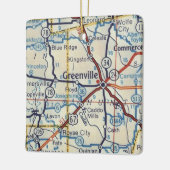  kaart Greenville Texas Keramisch Ornament (Links)