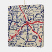 Kaart Greenville TX 1941 Keramisch Ornament (Links)