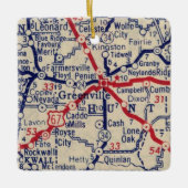 Kaart Greenville TX 1941 Keramisch Ornament (Voorkant)