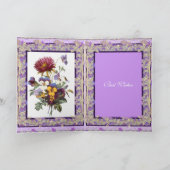 Kaart Greeting  Floral Mauve Flowers (Binnen)