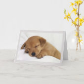 Kaart Greetings - Cute Puppy (Gele Bloem)