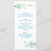 Kaart Groen, Blauw en Wit Floral Menu (Achterkant)