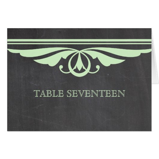 Kaart Groen deco-alkboard tabelnummer (Voorkant Horizontaal)