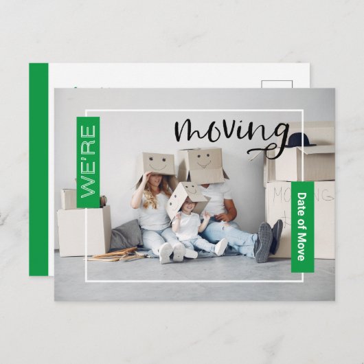 Kaart Groene Aankondiging voor Aankondiging van fo (Voorkant / Achterkant)