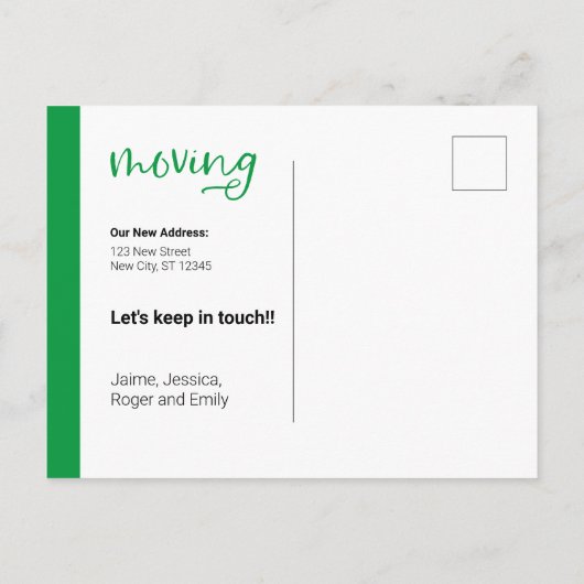 Kaart Groene Aankondiging voor Aankondiging van fo (Achterkant)