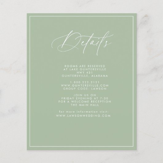 Kaart Groene details budgetpagina (Voorkant)