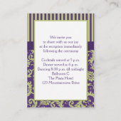 Kaart Groene en Paarse Stripes & Damask Enclosure (Achterkant)