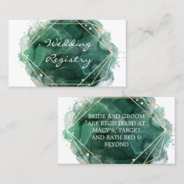 Kaart Groene Gold Paint Wedding Registry Enclosure Visitekaartje