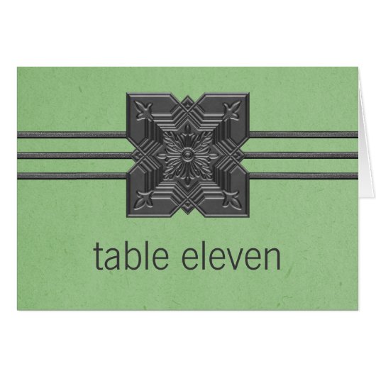 Kaart Groene Medallion Border Table Number (Voorkant Horizontaal)