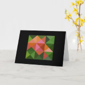 Kaart groene roze tinten kwilt Square Note (Gele Bloem)