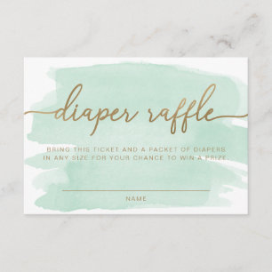 Kaart groene Waterverf luier Raffle Ticket invoege