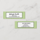 Kaart Groene witte streped Afstuderen invoegen Contactkaartje (Voorkant / Achterkant)