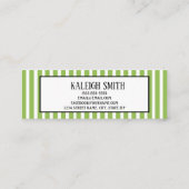 Kaart Groene witte streped Afstuderen invoegen Contactkaartje (Achterkant)