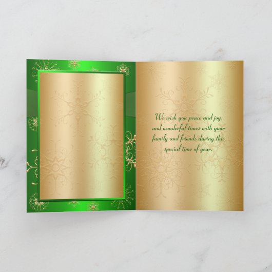 Kaart Groet en Goud Snowflakes (Binnen)