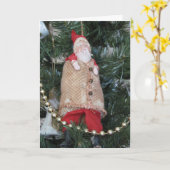 Kaart - Groet - Santa Tree Ornament (Gele Bloem)