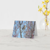 Kaart - Groet - Sparrow in Branches (Gele Bloem)