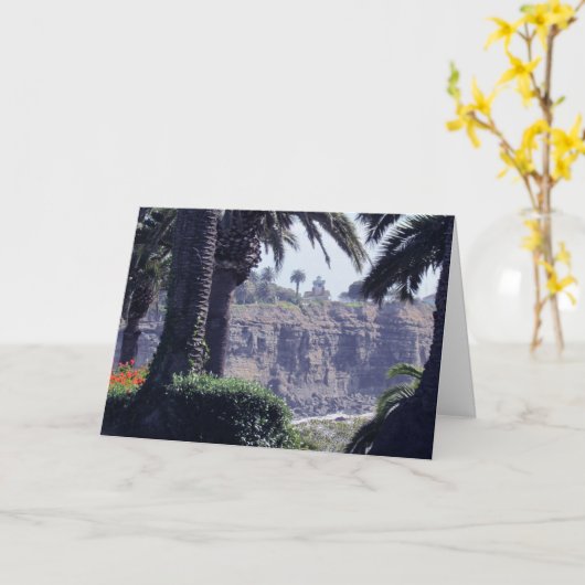 Kaart - Groet - vuurtoren op afgrond. (Gele Bloem)