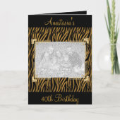 Kaart Groetjes Zwart Dier Print Event Foto (Voorkant)