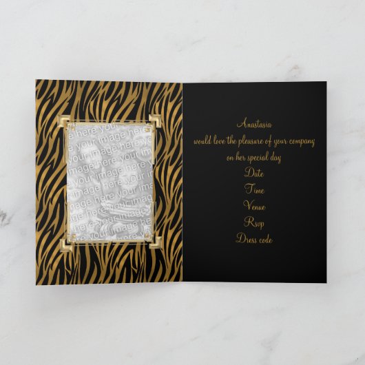 Kaart Groetjes Zwart Dier Print Event Foto (Binnen)