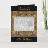 Kaart Groetjes Zwart Dier Print Event Foto (Voorkant)