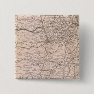 Kaart Grote Westerne Spoorweg van Canada Vierkante Button 5,1 Cm
