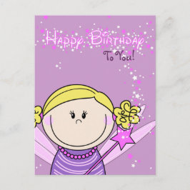 kaart - happy birthday - engeltje
