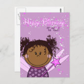 kaart - happy birthday - engeltje (Voorkant / Achterkant)