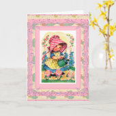  Kaart Happy Birthday voor klein meisje (Gele Bloem)