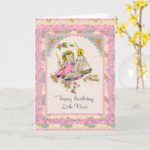  Kaart Happy Birthday voor klein meisje (Gele Bloem)