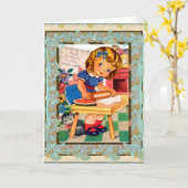  Kaart Happy Birthday voor klein meisje (Gele Bloem)