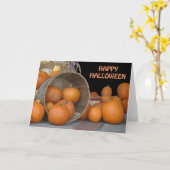 Kaart, "Happy Halloween Pumpkins" Kaart (Gele Bloem)