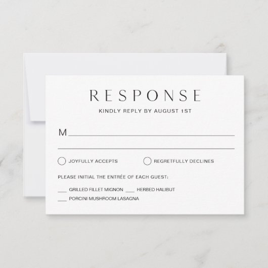 Kaart HARLOW Wedding RSVP-respons (Voorkant)