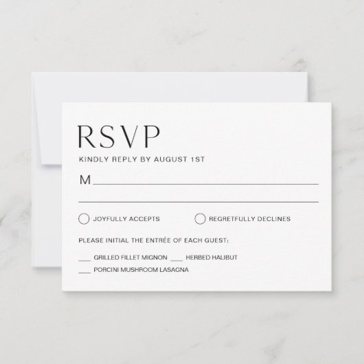 Kaart HARLOW Wedding RSVP-respons (Voorkant)