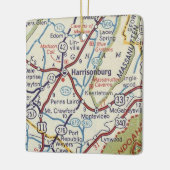  kaart Harrisonburg VA Keramisch Ornament (Links)