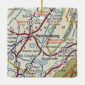  kaart Harrisonburg VA Keramisch Ornament (Achterkant)