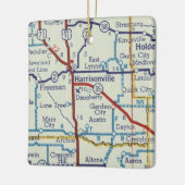  kaart Harrisonville MO Keramisch Ornament (Links)