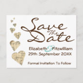 Kaart Hart Save the Date Briefkaart (Voorkant)