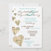 kaart harten bruiloft uitnodiging (Voorkant)