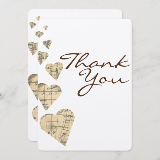 kaart harten dank u kaart (Voorkant / Achterkant)