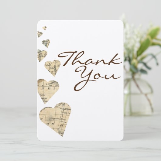  kaart harten dank u kaart (Staand voorkant)